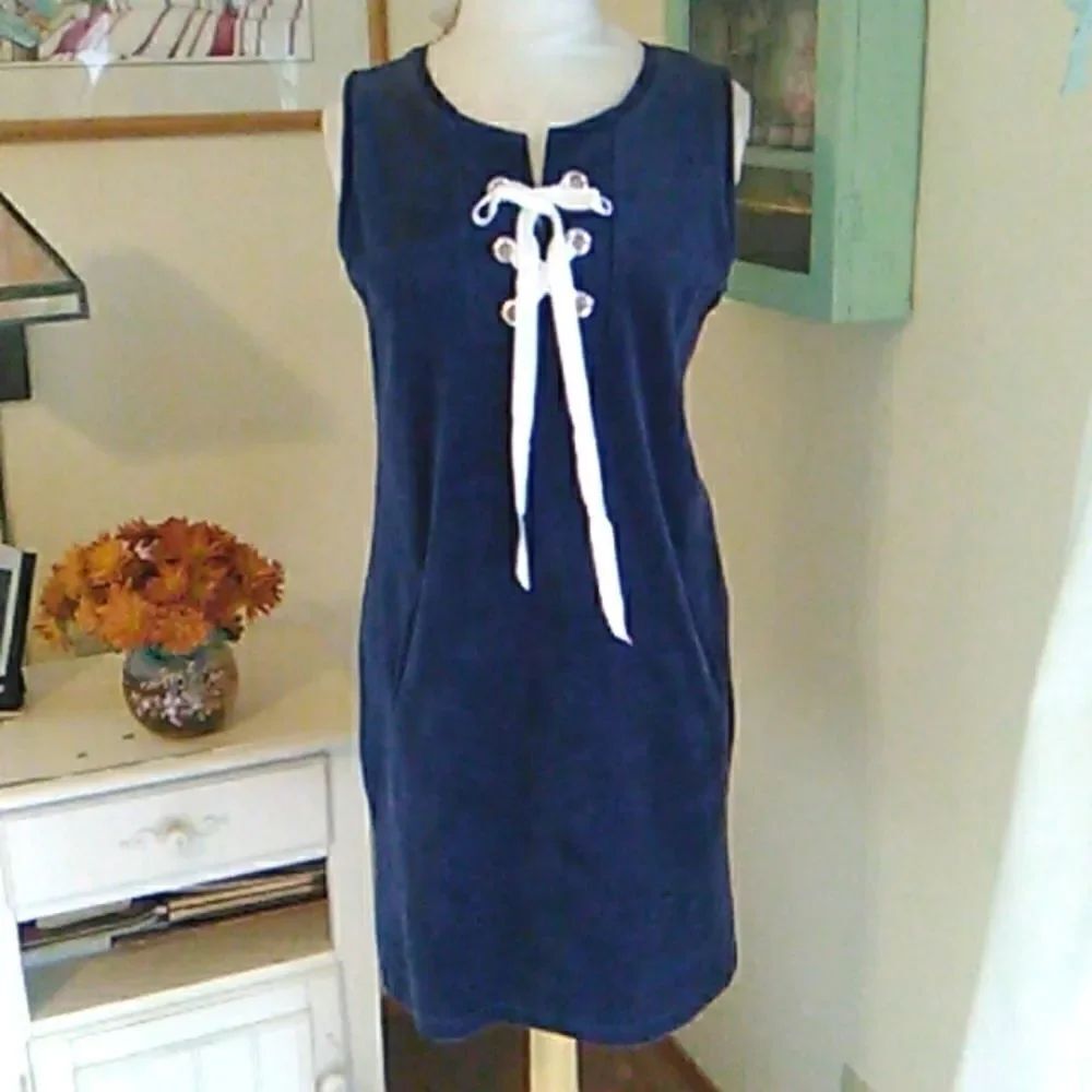 NWT Drew Blue Velvet Dress